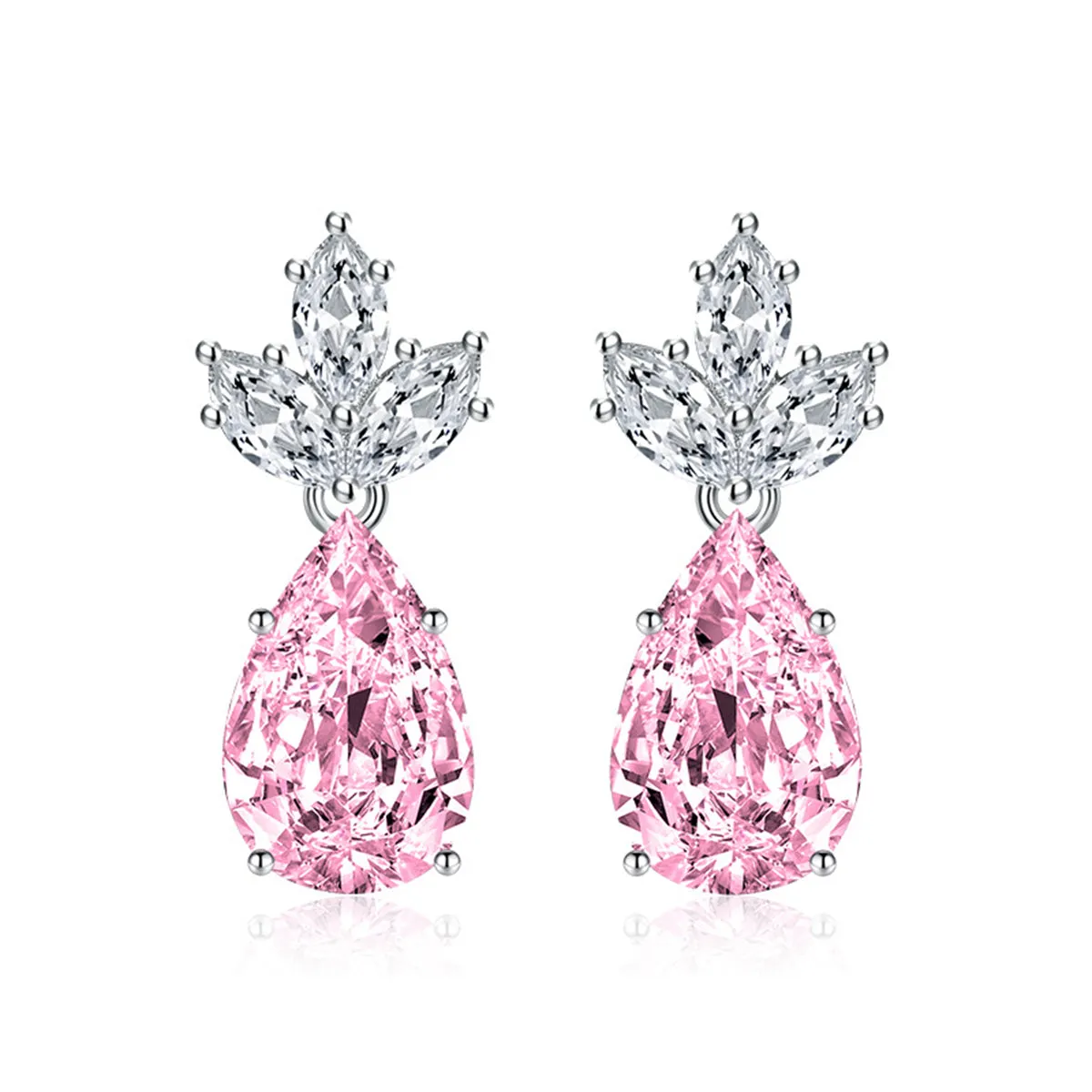 Colored Crystal & Silver-Plated Pineapple Drop Earrings