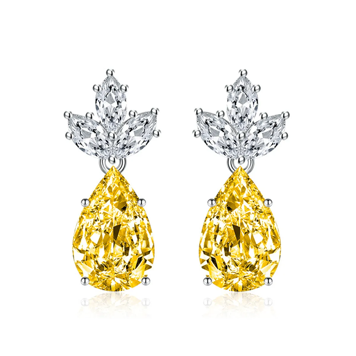 Colored Crystal & Silver-Plated Pineapple Drop Earrings
