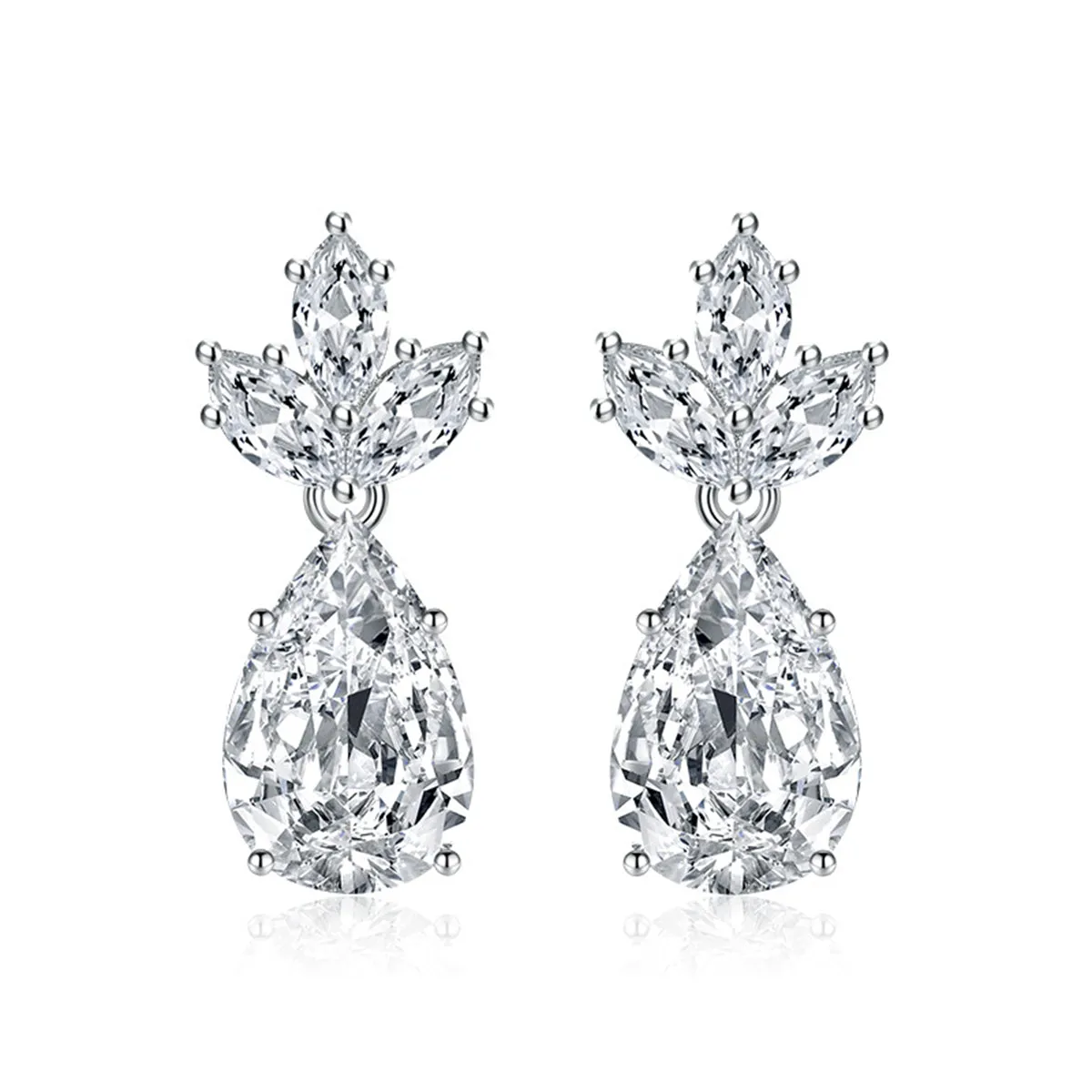 Colored Crystal & Silver-Plated Pineapple Drop Earrings