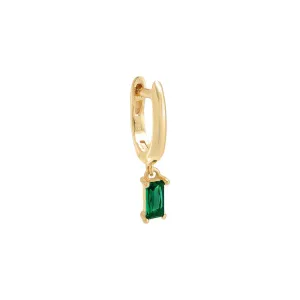 Colored Dangling Baguette Huggie Earring