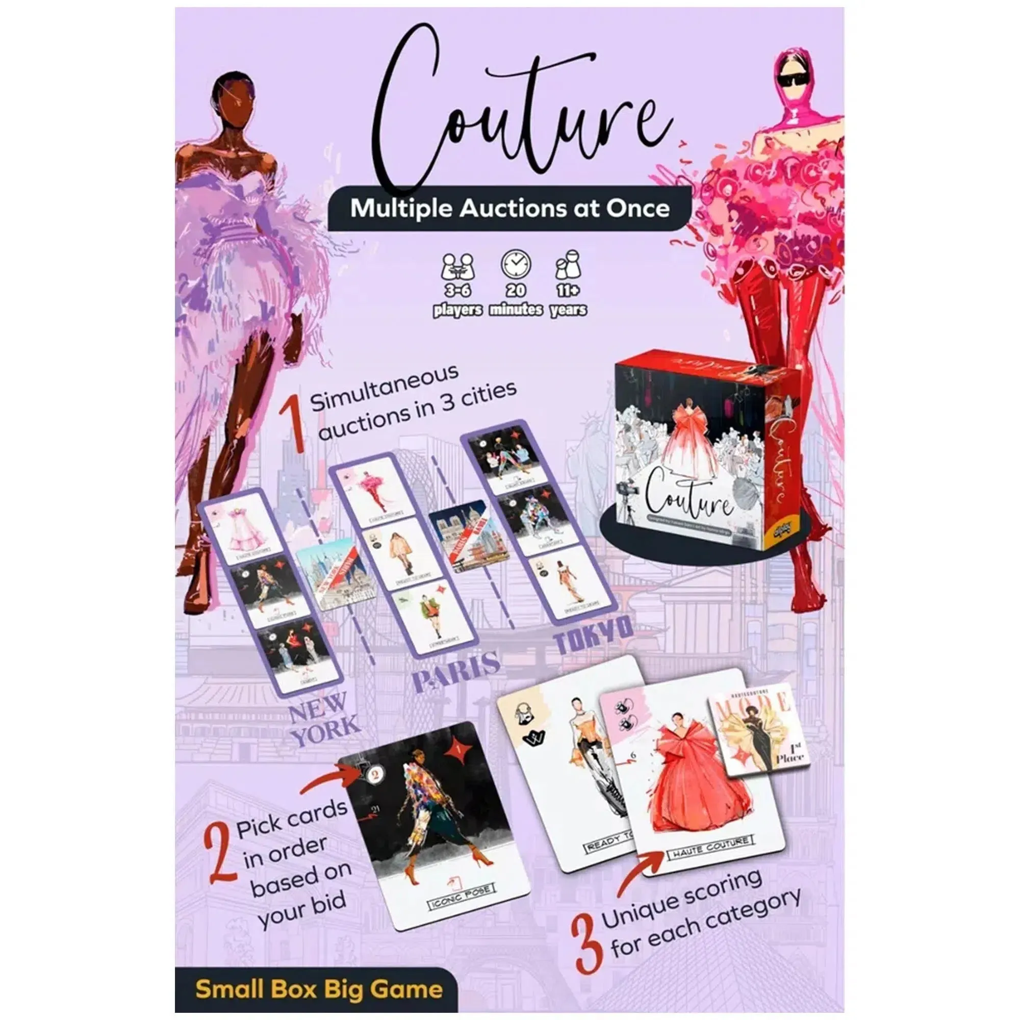 Couture - Competitive Fashion Board Game for Family, and Adults (3-6 Players, Ages 11 ) - Allplay