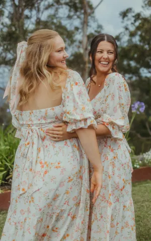Cozy Staple Dress {Warm floral}