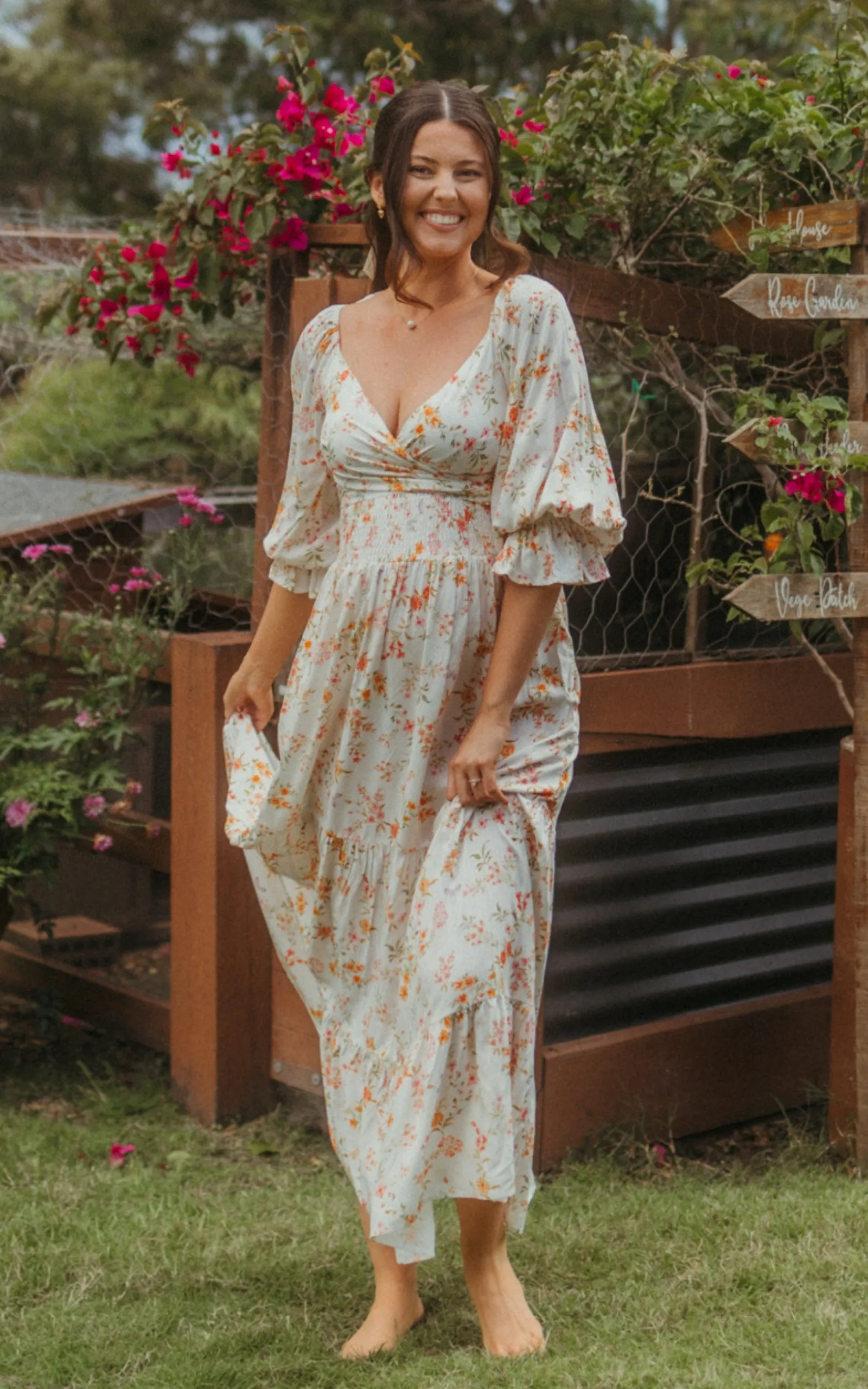 Cozy Staple Dress {Warm floral}
