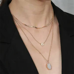 Crystal & Cubic Zirconia Layered Pendant Necklace Set