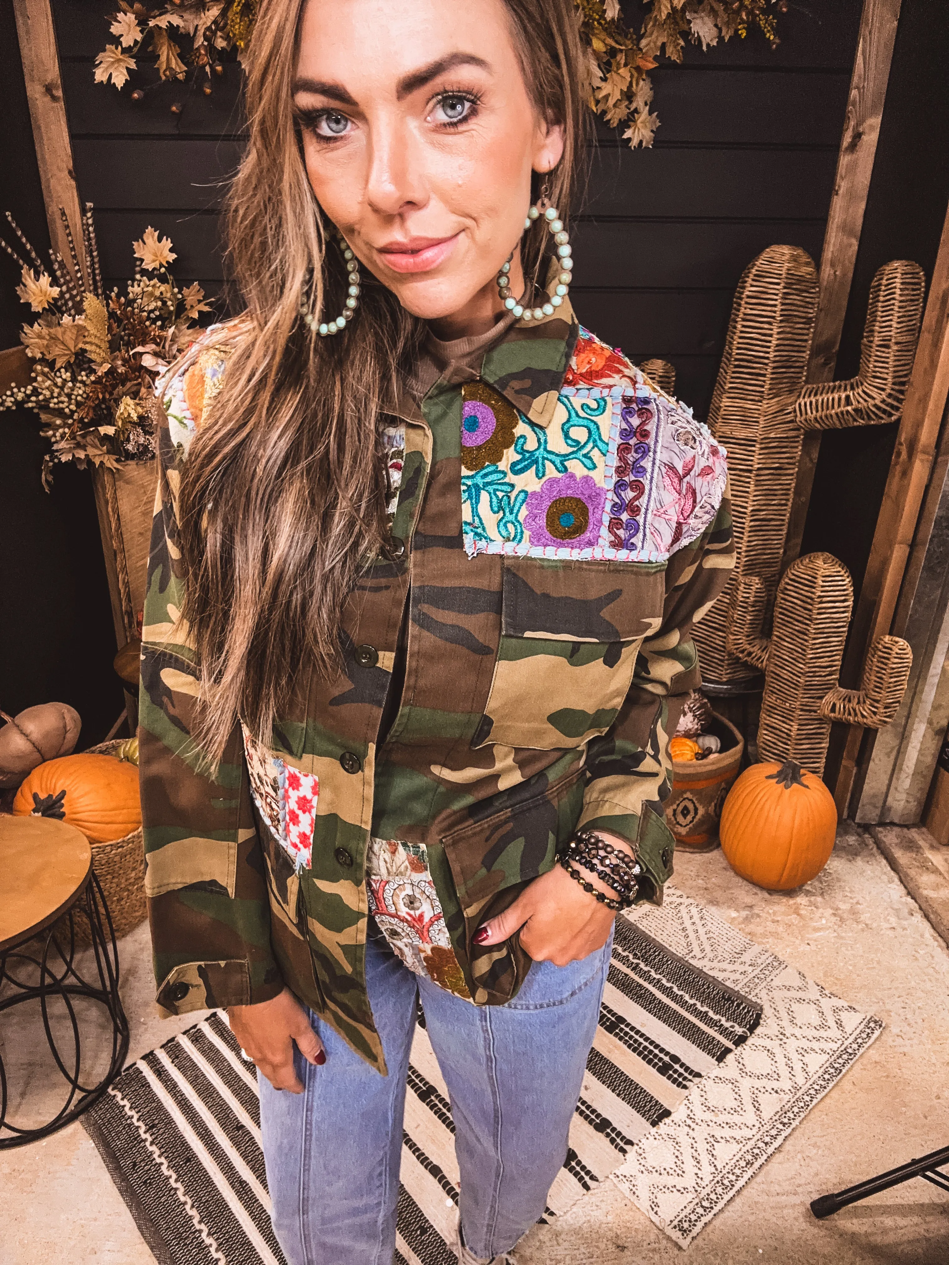 Custom Patchwork Olive Military Jacket