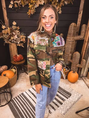 Custom Patchwork Olive Military Jacket