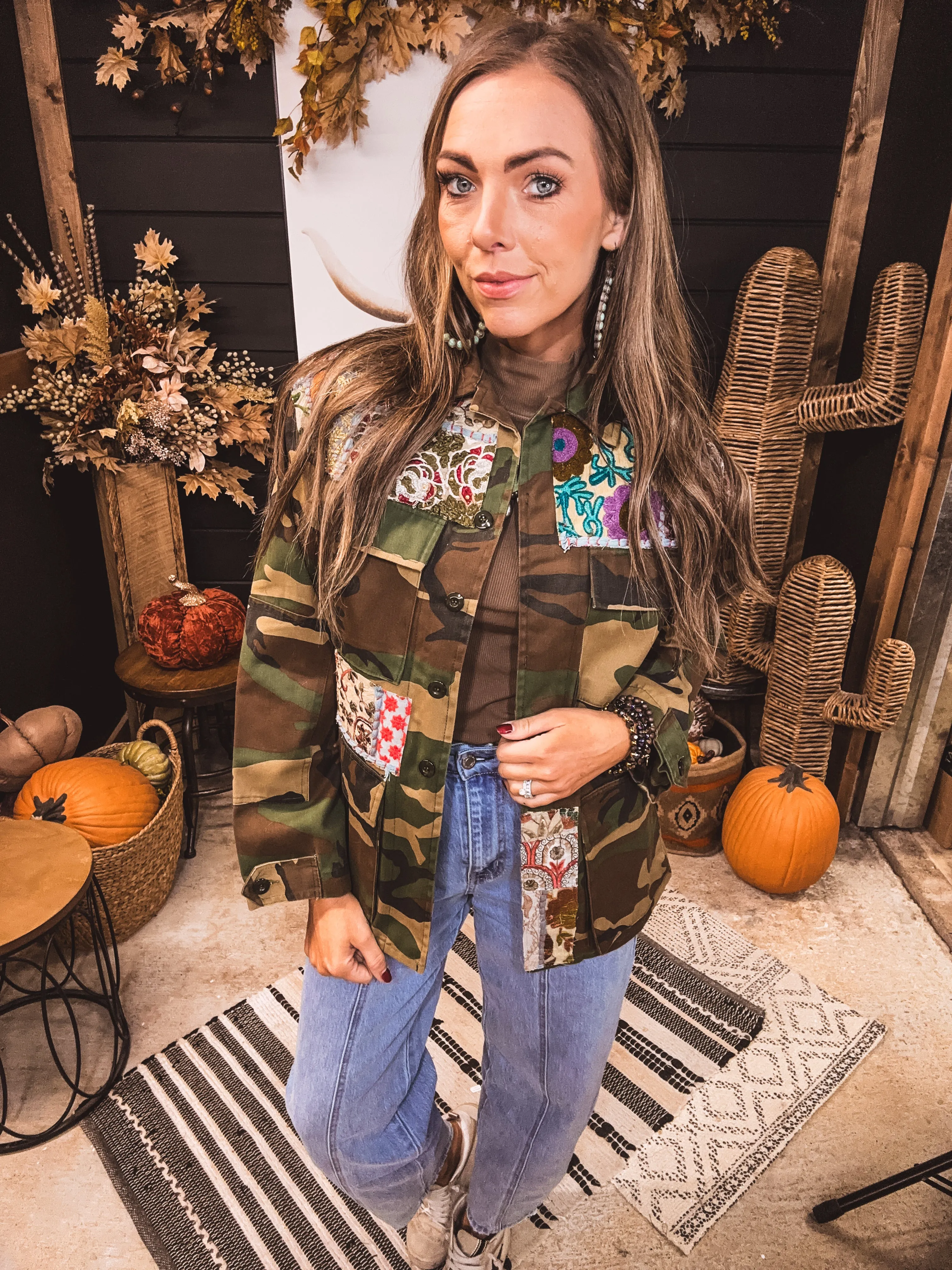 Custom Patchwork Olive Military Jacket