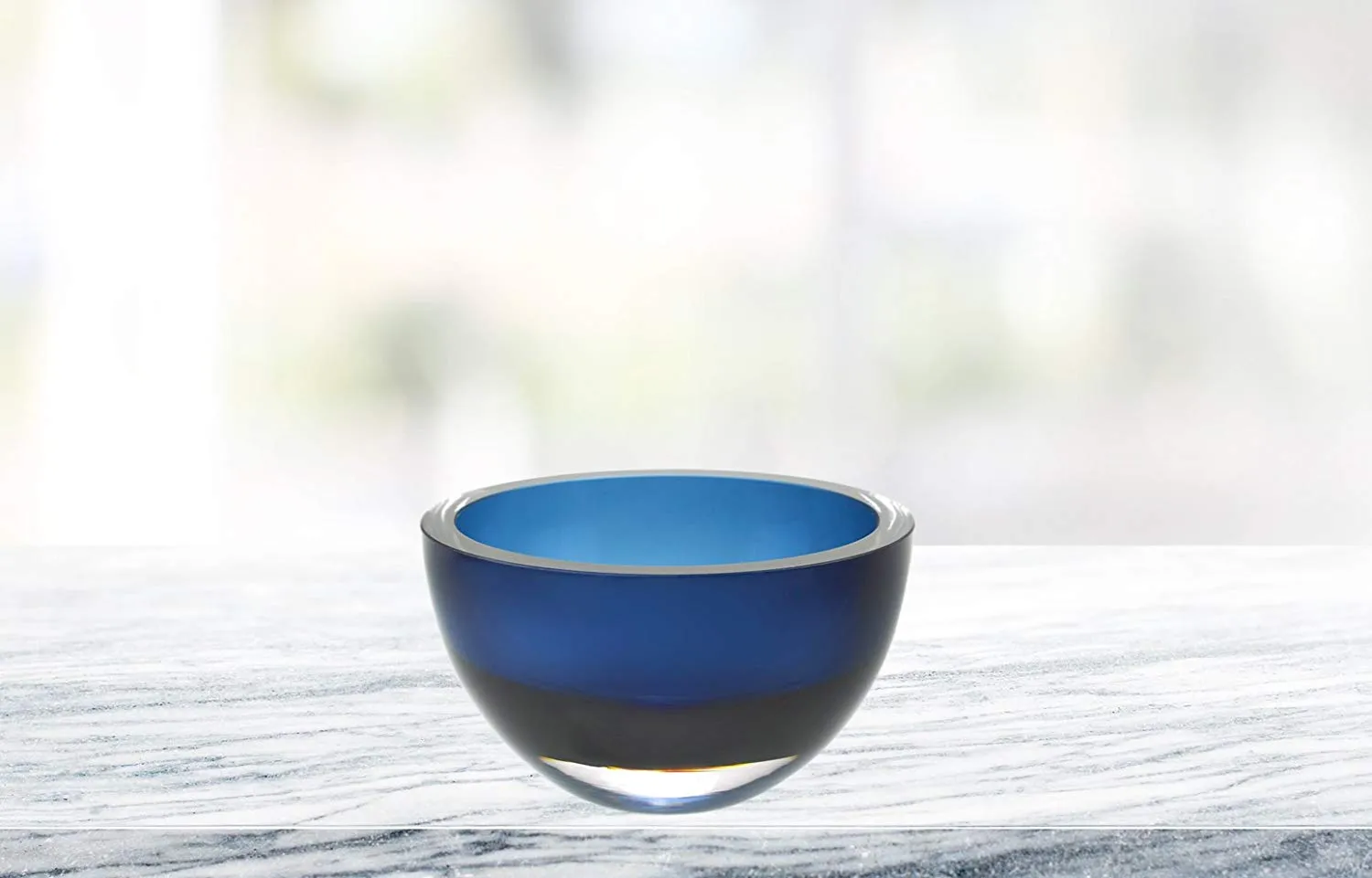 (D) Centerpiece 'Penelope' Midnight-Color  Fruit Bowl, Lead Free Crystal Glass