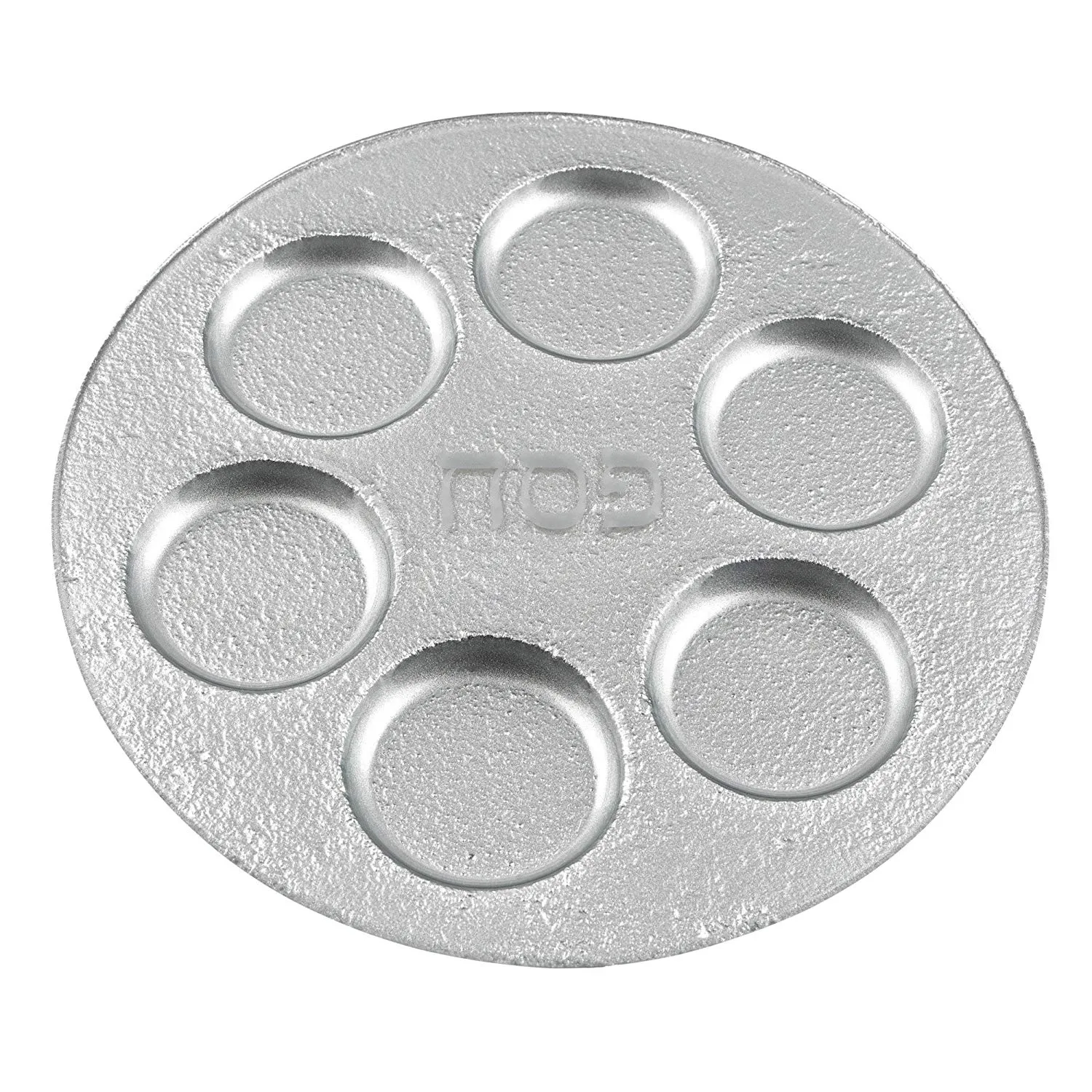 (D) Handcrafted Crystal Silver Passover Seder Plate 13"D with Metallic Accent