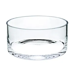 (D) Handcrafted 'Manhattan' Lead Free Crystal Cylinder Serving Bowl 10"D