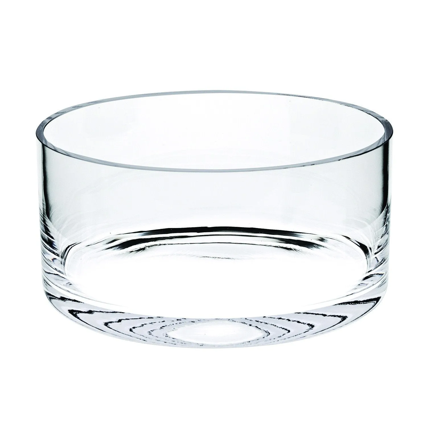 (D) Handcrafted 'Manhattan' Lead Free Crystal Cylinder Serving Bowl 10"D