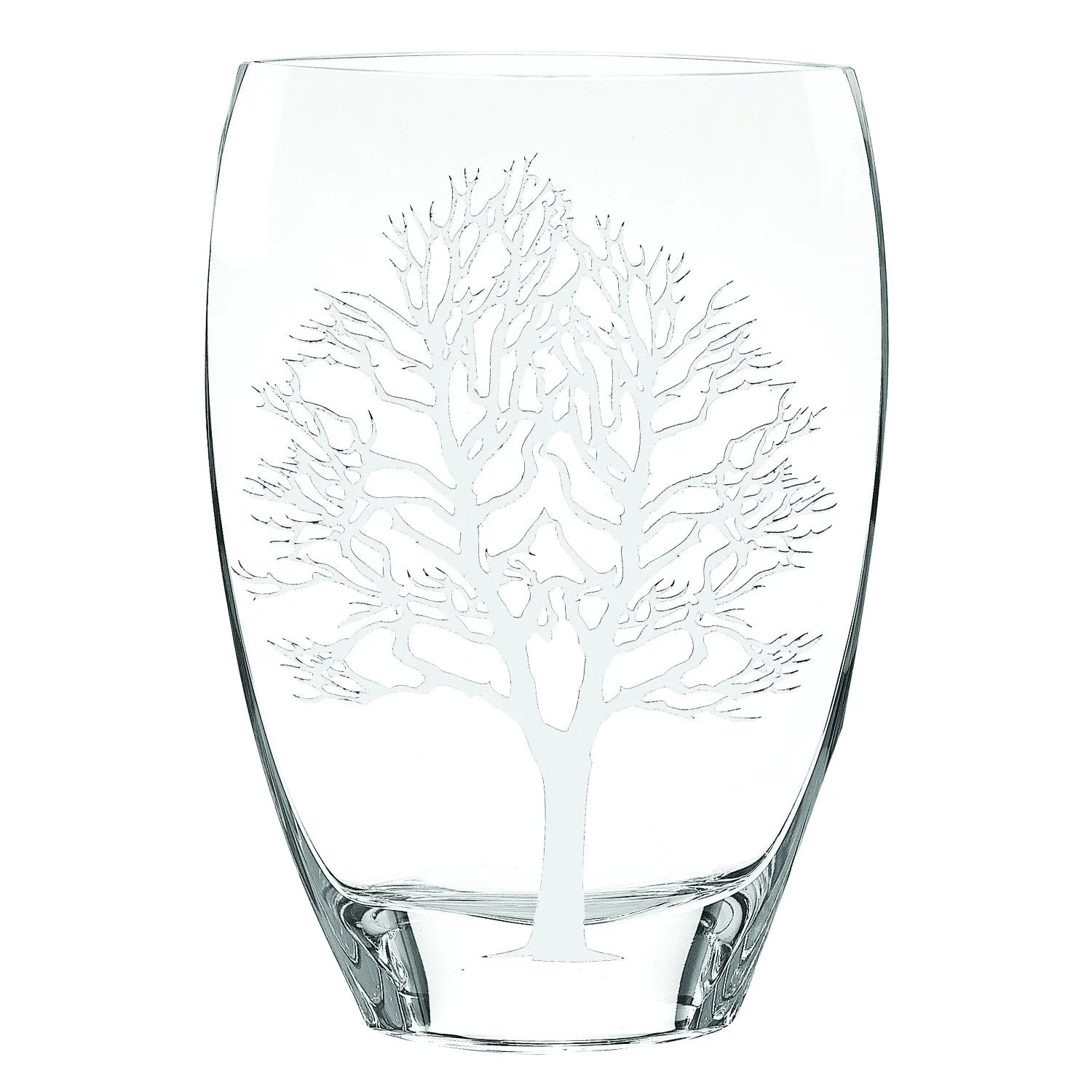 (D) Handcrafted Silver Tree of Life Decorative Crystal Flower Vase 12" (Silver)