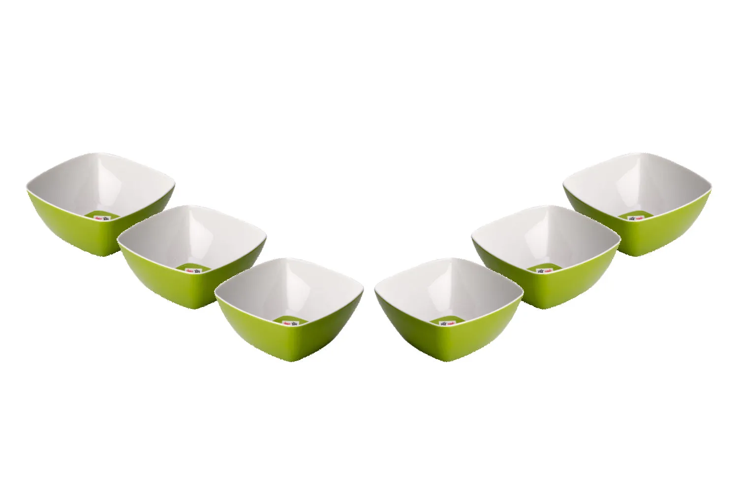 (D) Judaica Green Mah Jongg Bow in Melamine 5.5x2.75'' Set of 6