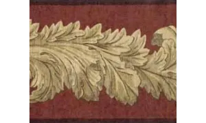 Dark Brown Leaf Molding 41706240 Wallpaper Border