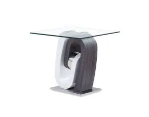 Dark Grey / White End Table