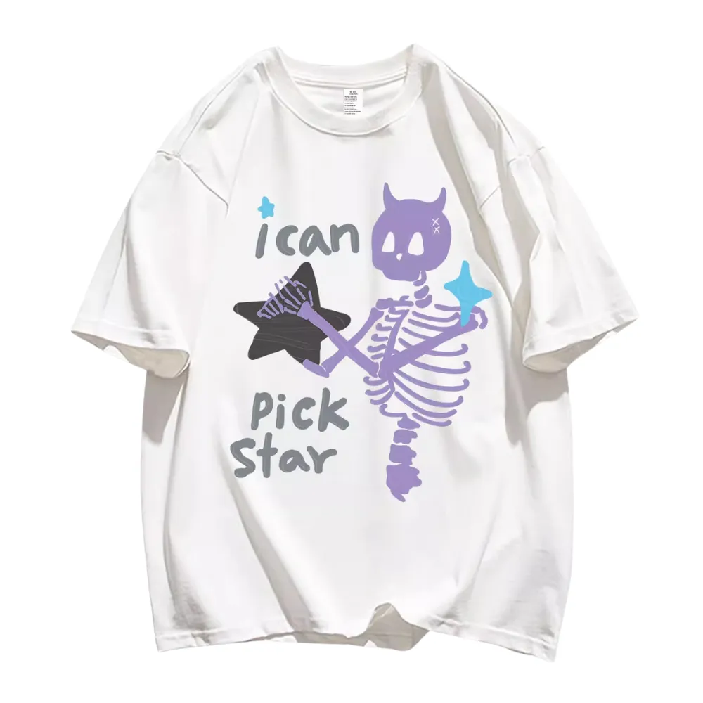 Dark Skull Star Print T-Shirt