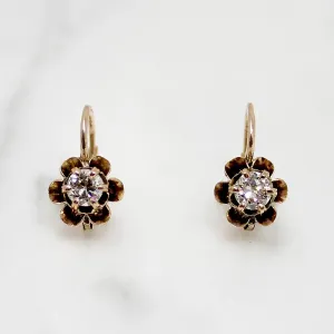Darling Edwardian Old Mine Diamond Earbobs