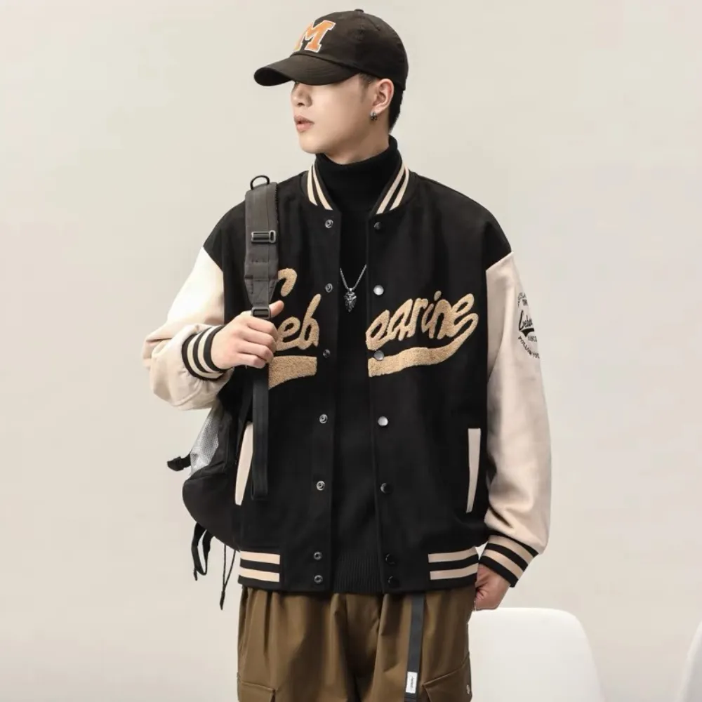 “Deerskin Velvet Baseball Jacket” Jacket