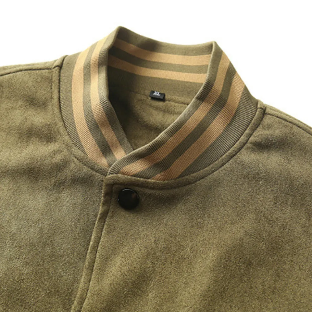 “Deerskin Velvet Baseball Jacket” Jacket
