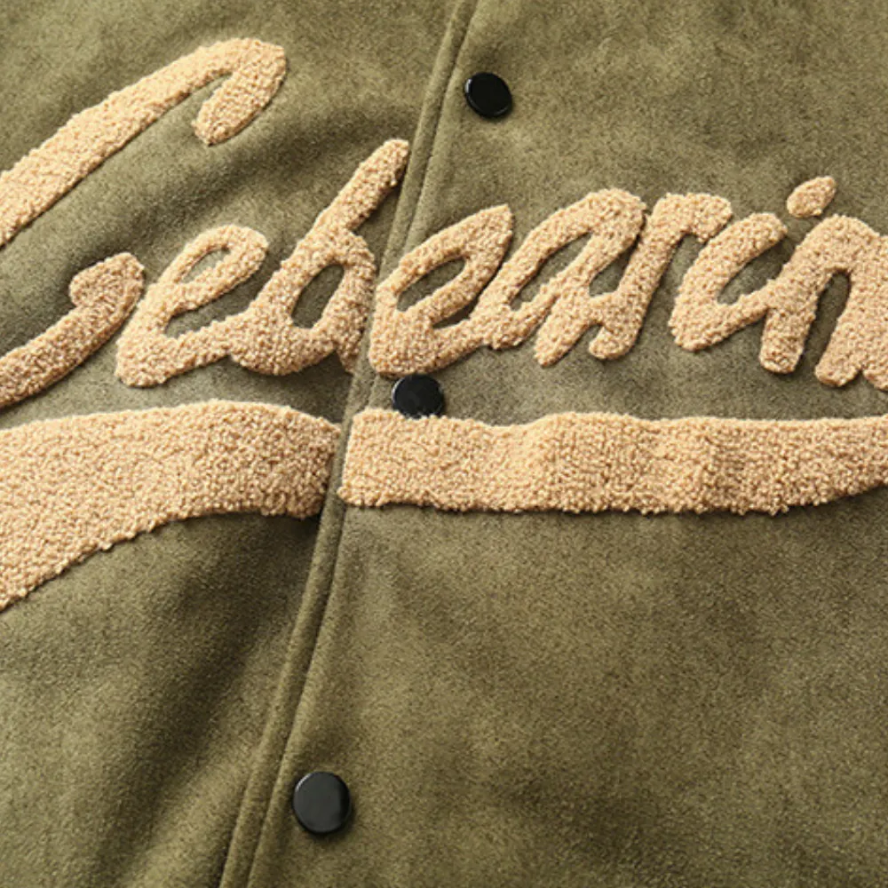 “Deerskin Velvet Baseball Jacket” Jacket