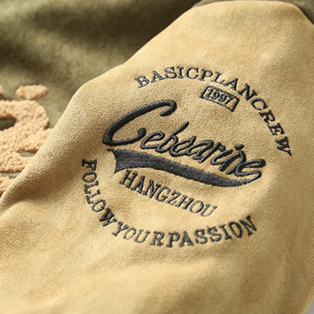 “Deerskin Velvet Baseball Jacket” Jacket