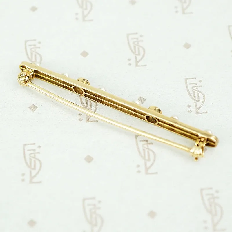 Delicate Montana Sapphire and River Pearl Edwardian Brooch