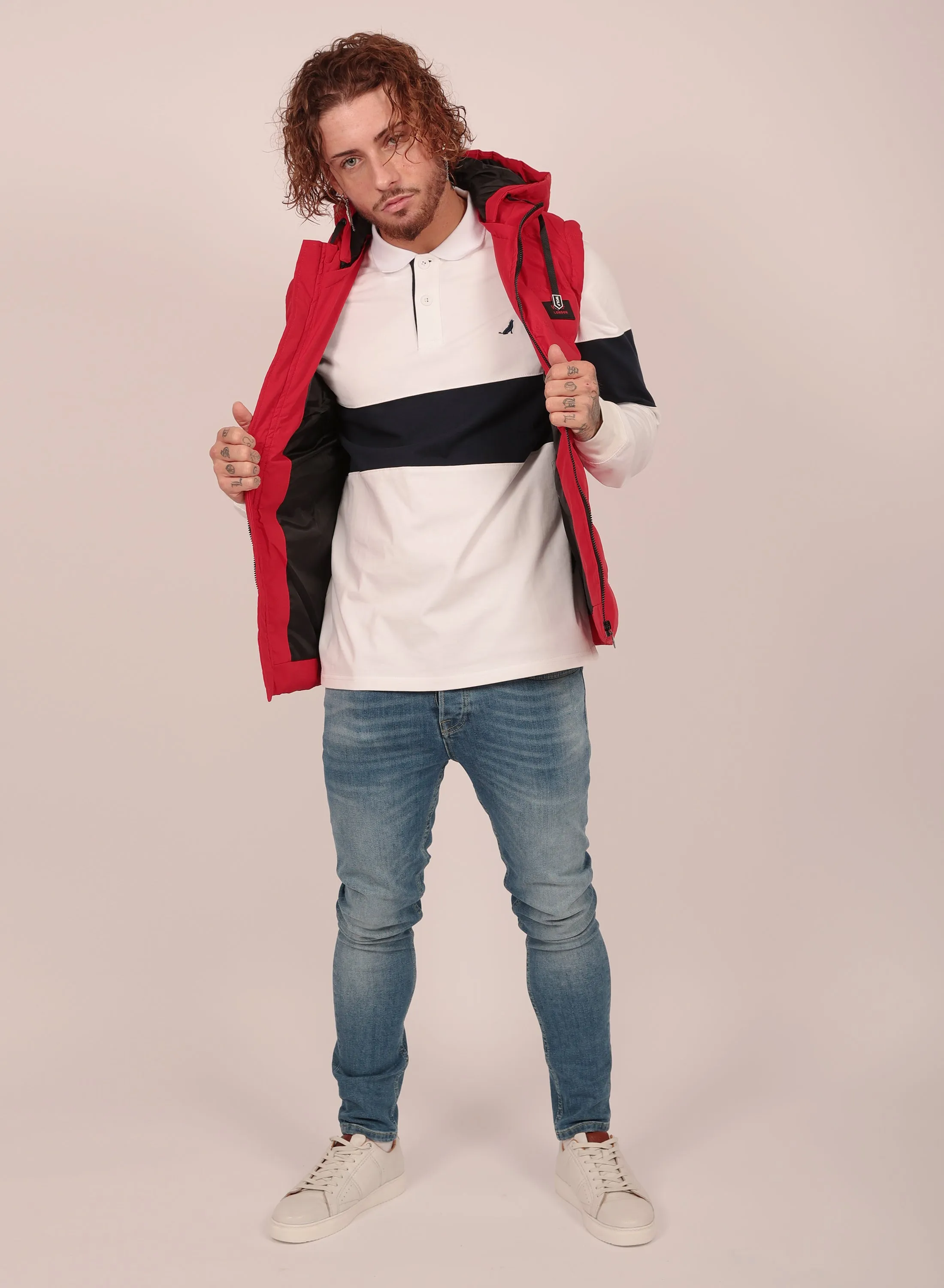 Detachable Hood Gilet in Red