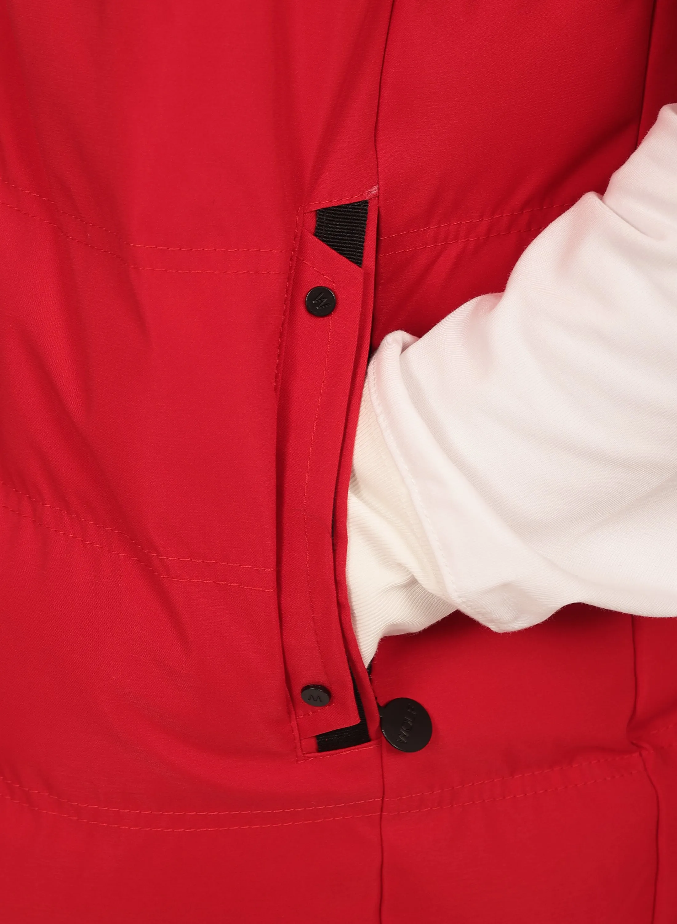 Detachable Hood Gilet in Red