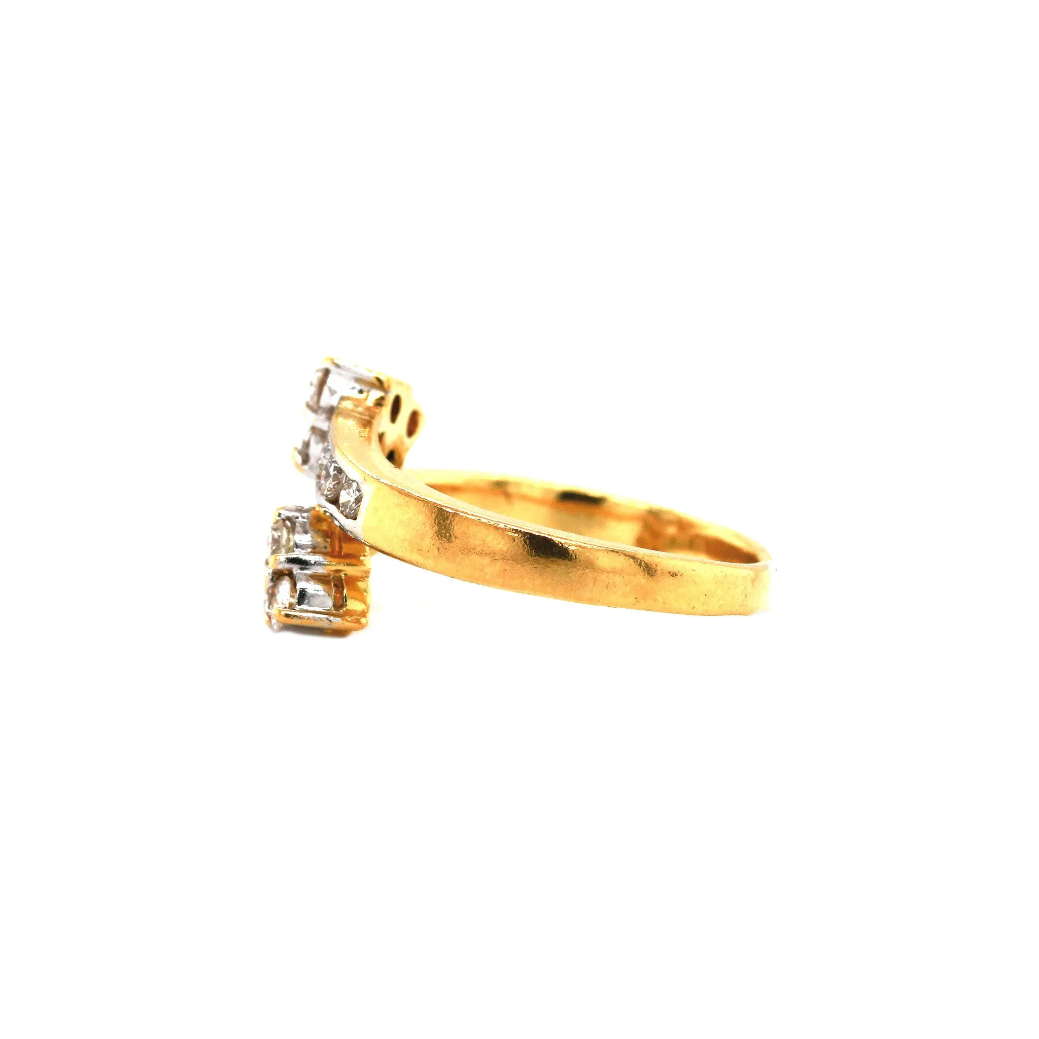 Diamond Arrow Two-Tone Bypass Ring
