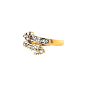 Diamond Arrow Two-Tone Bypass Ring