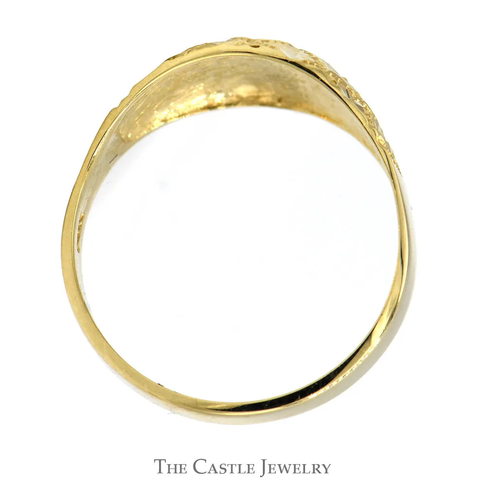Diamond Cut Dome Ring in 14k Yellow Gold