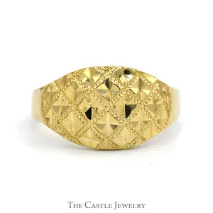 Diamond Cut Dome Ring in 14k Yellow Gold