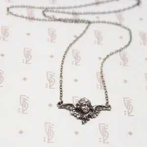 Divine Edwardian Silver Angel Necklace