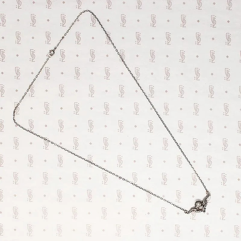 Divine Edwardian Silver Angel Necklace