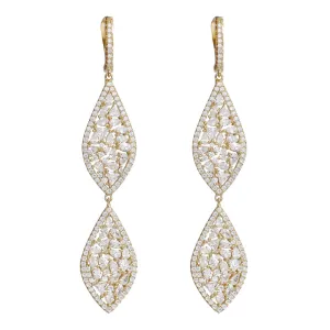 DOUBLE MARQUISE EARRING, GOLD