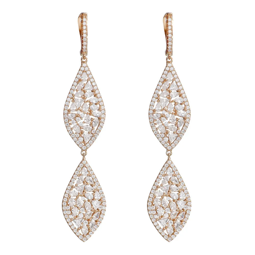 DOUBLE MARQUISE EARRING, ROSE GOLD