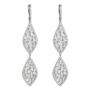 DOUBLE MARQUISE EARRING, SILVER