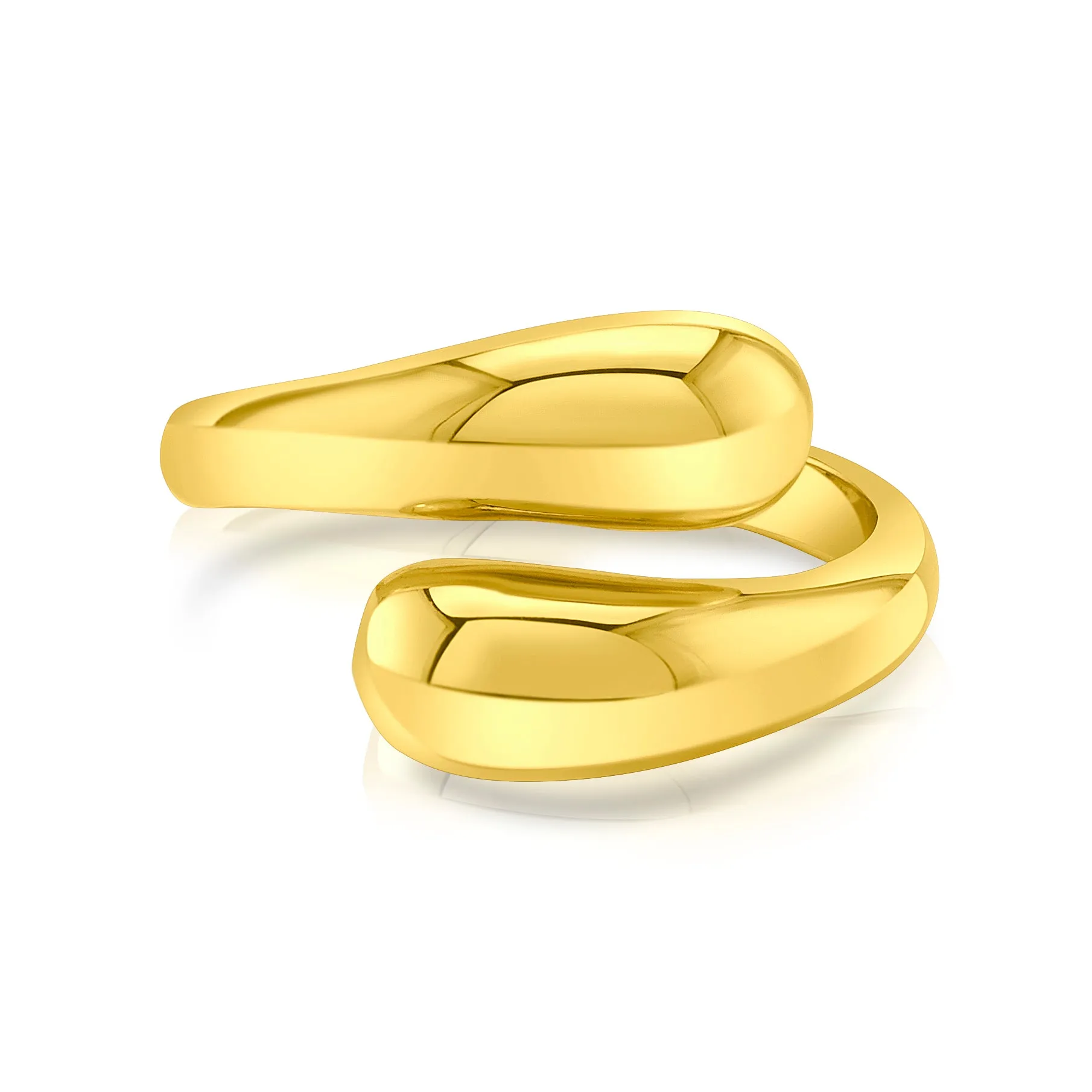DOUBLE TEARDROP RING, GOLD