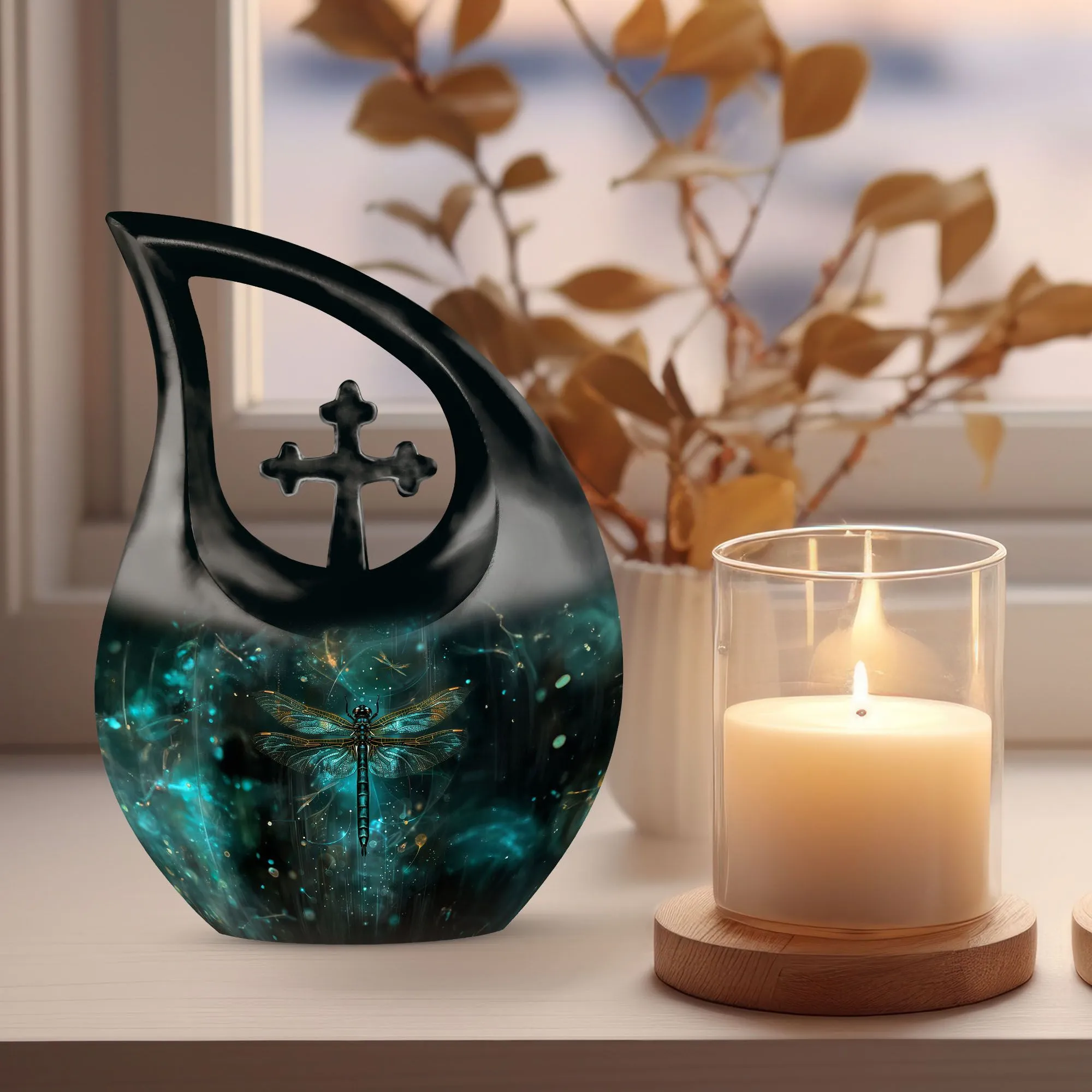 Dragonfly Theme Urn - Sophisticated Memorial Magnificence