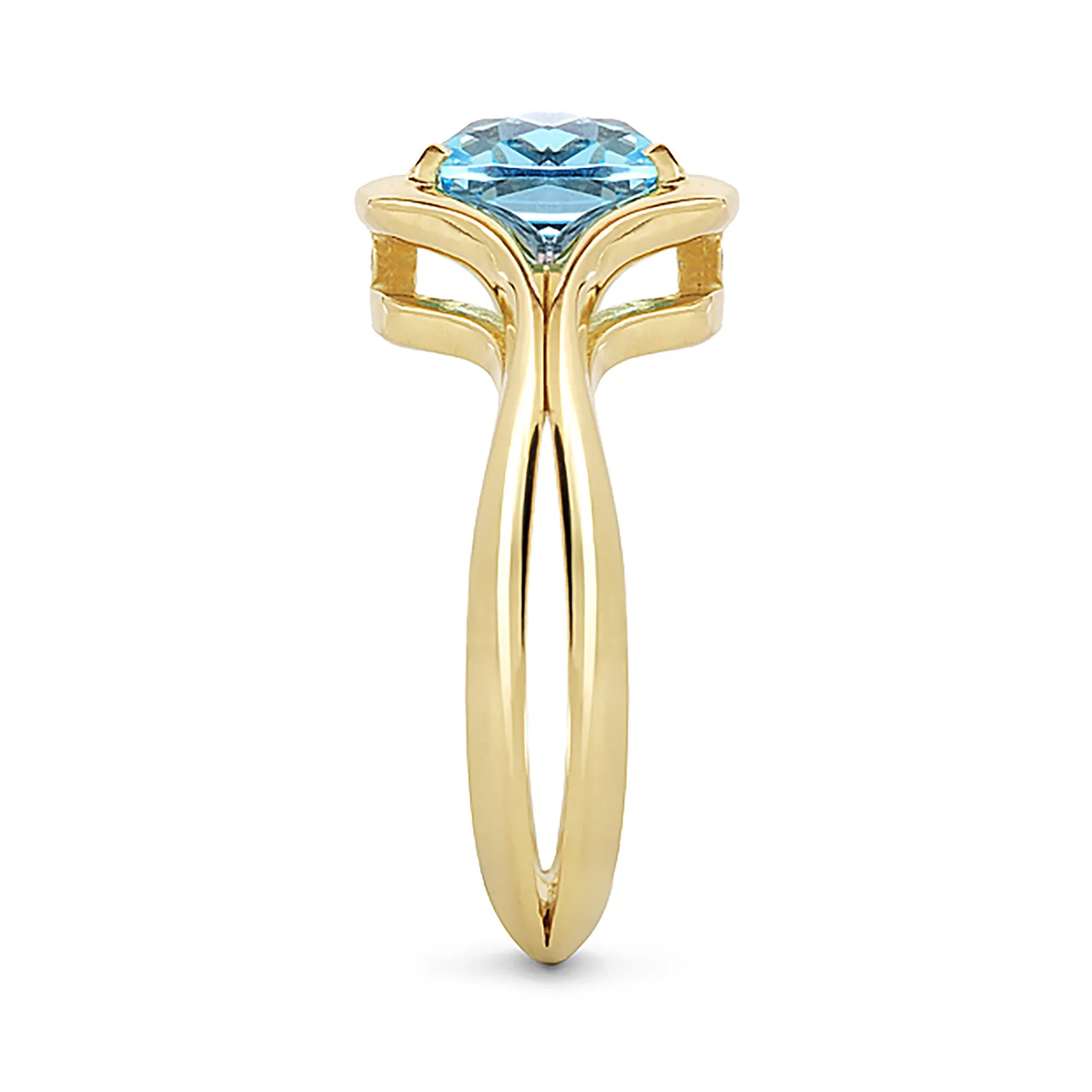 Duet Blue Topaz and Yellow Gold Ring