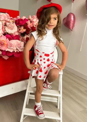 Eat Your Heart Out Skirt Set Kids Red