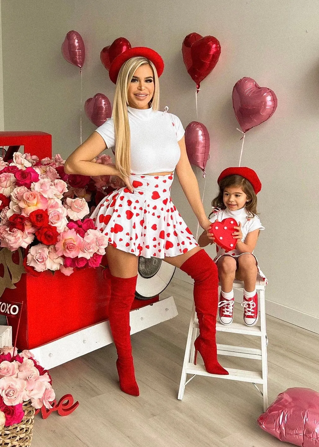 Eat Your Heart Out Skirt Set Kids Red