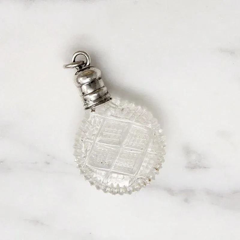Edwardian Cut Crystal & Sterling Pendant