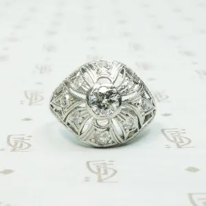 Edwardian Diamond & Filigree Bombé Ring