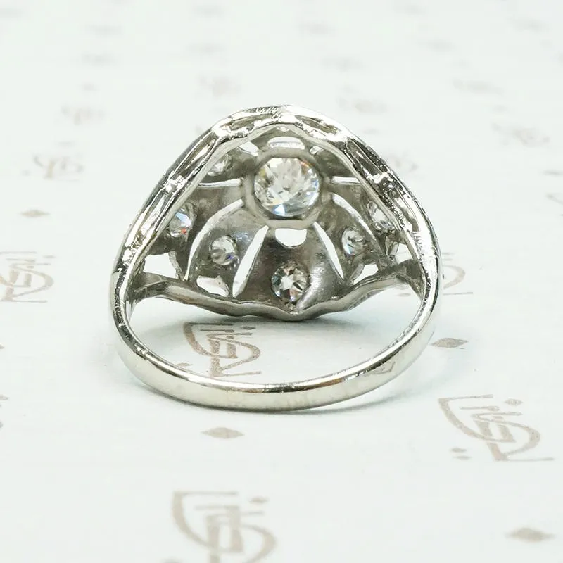 Edwardian Diamond & Filigree Bombé Ring