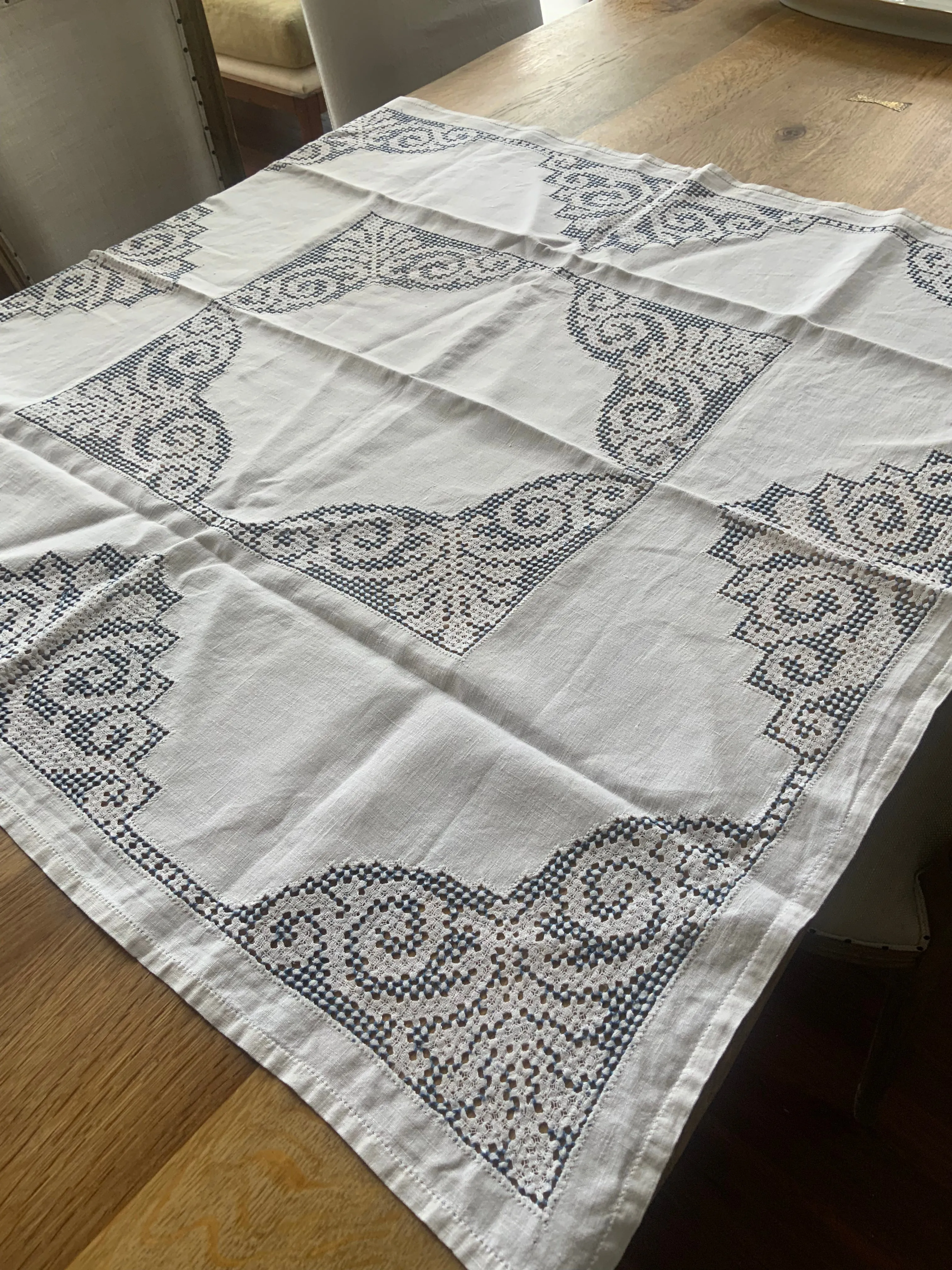 Edwardian Embroidered Tablecloth - 1900