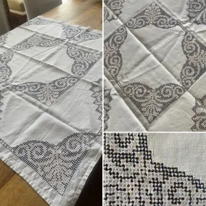 Edwardian Embroidered Tablecloth - 1900