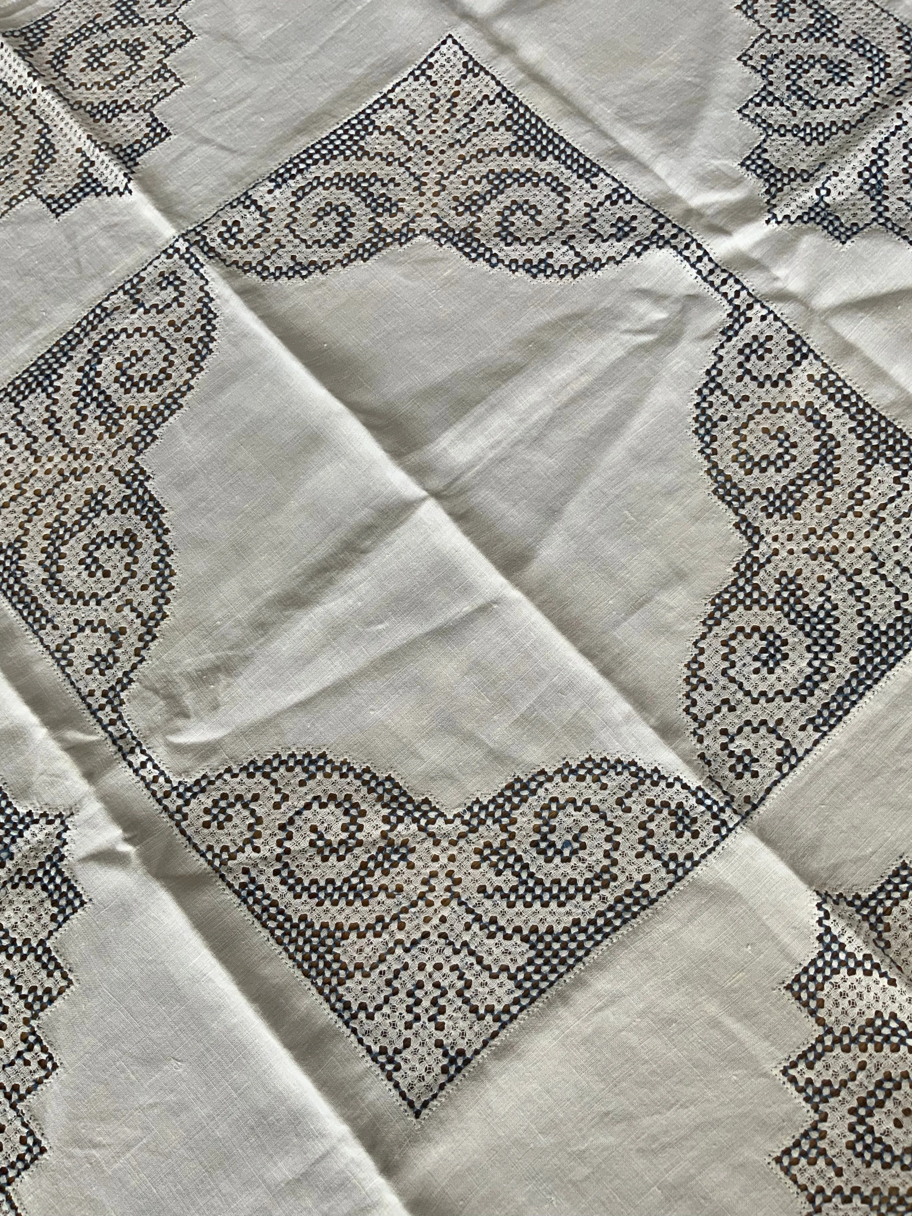 Edwardian Embroidered Tablecloth - 1900