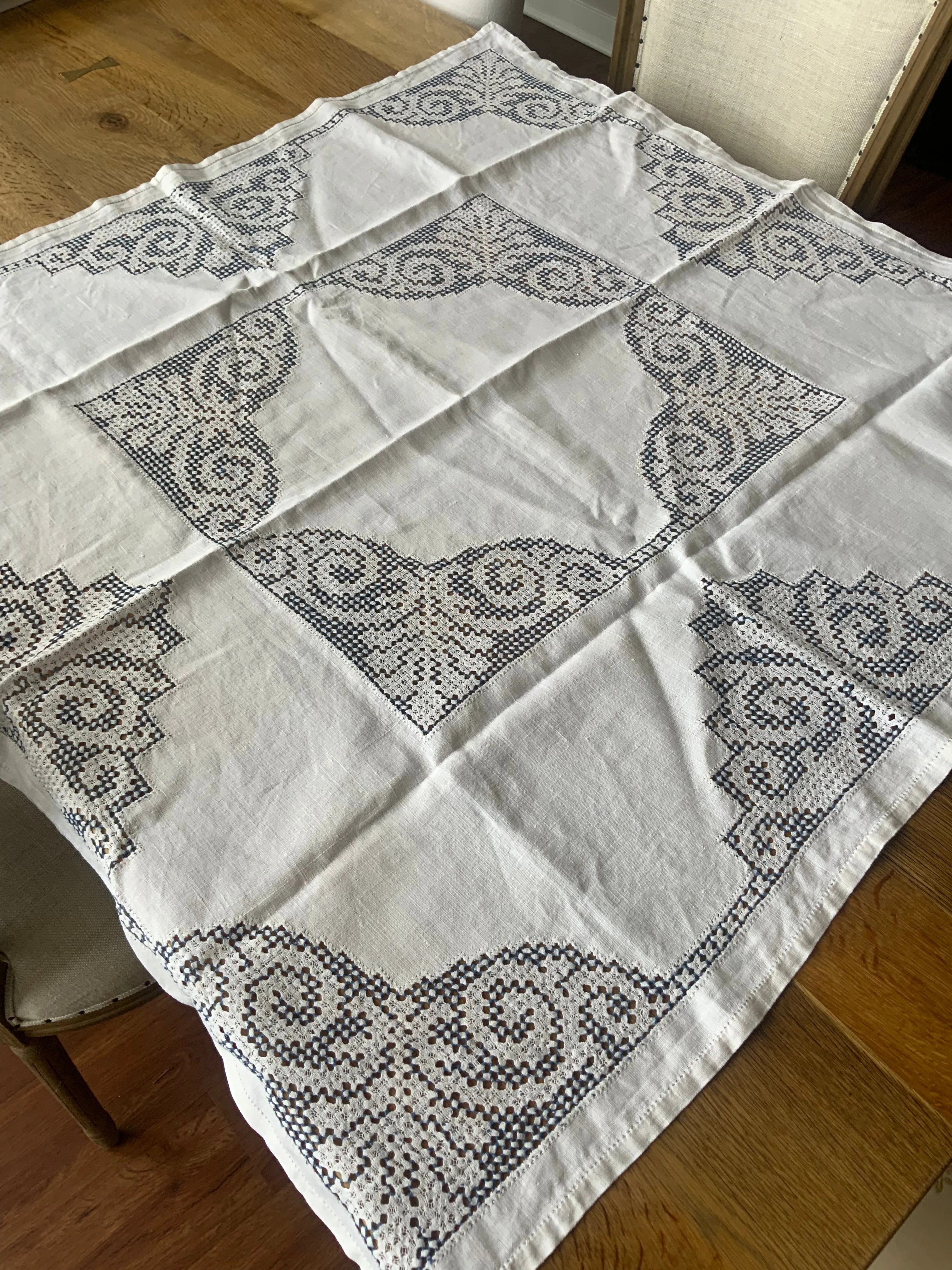 Edwardian Embroidered Tablecloth - 1900