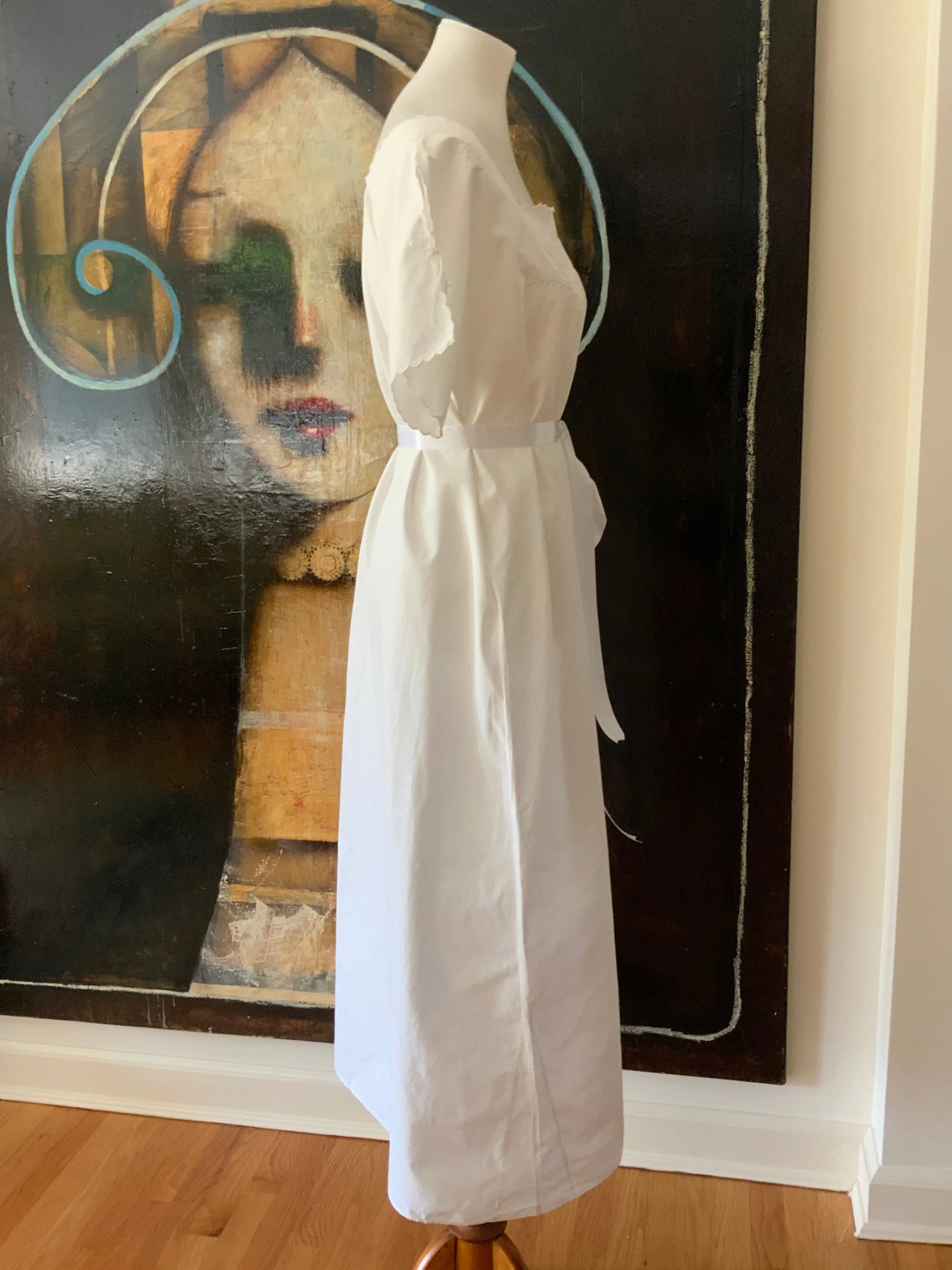 Edwardian Nightgown Cotton Cut Out Work and Embroidery - 1900